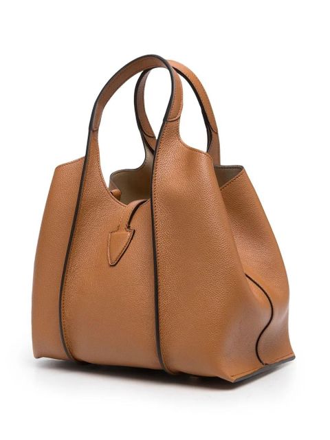 Tod's Timeless logo-plaque tote bag - Brown