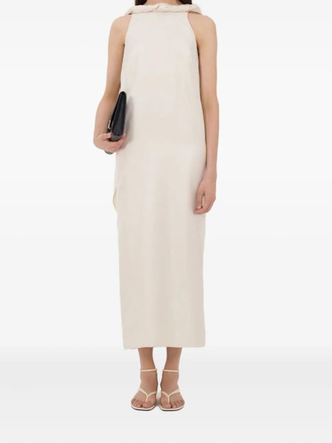 LouLou de Saison collared scarf midi dress - Neutrals - zdjęcie produktu nr 2