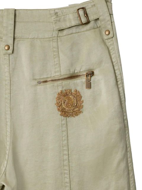 Burberry crest-embroidered trousers - Green - zdjęcie produktu nr 2