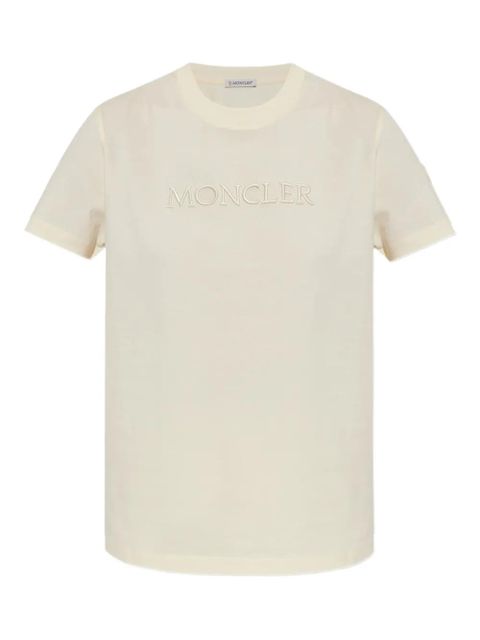 Moncler logo-embroidered short-sleeve T-shirt - Neutrals - zdjęcie produktu nr 1