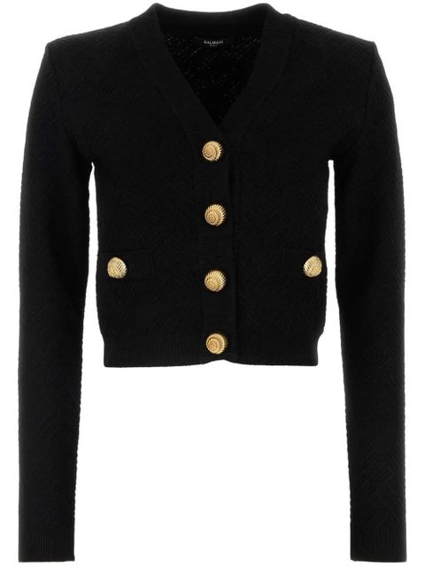 Balmain V-neck cardigan - Black - zdjęcie produktu nr 1