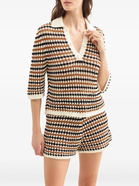 ERES Comeback striped polo top - White