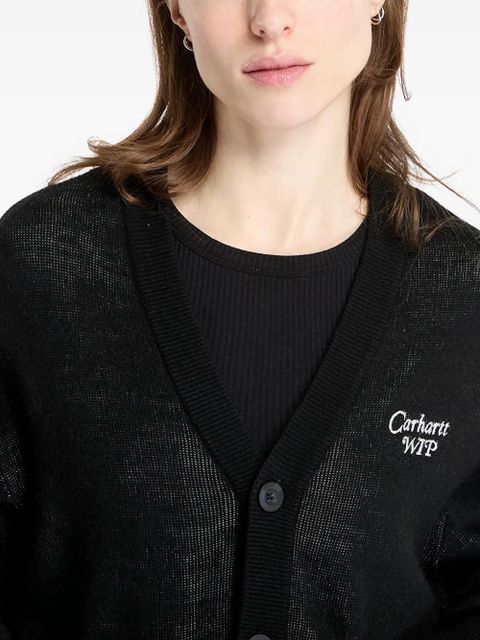 Carhartt WIP logo-embroidered buttoned cardigan - Black