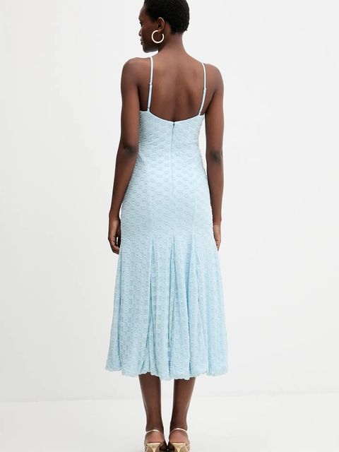 Bardot sukienka kolor niebieski maxi dopasowana 59928DB - zdjęcie produktu nr 2