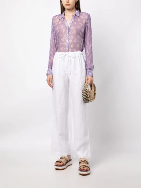 Reformation Olina linen track pants - White - zdjęcie produktu nr 2