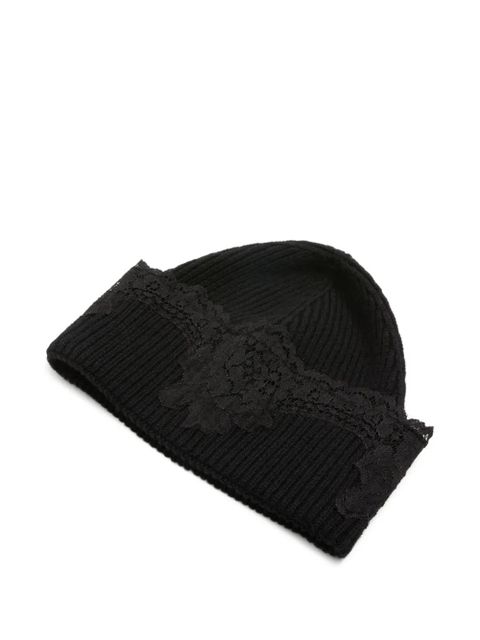 Valentino Garavani Vlogo Signature lace beanie - Black