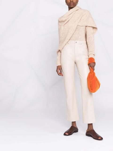 Nanushka faux-leather straight leg trousers - Neutrals