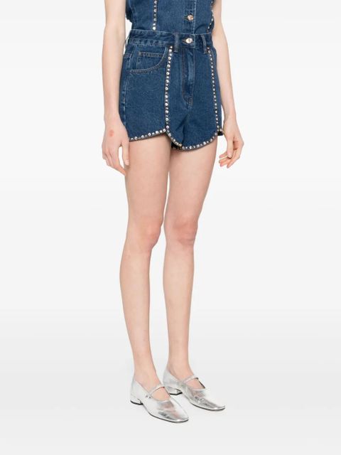 SANDRO rhinestone-embellished shorts - Blue