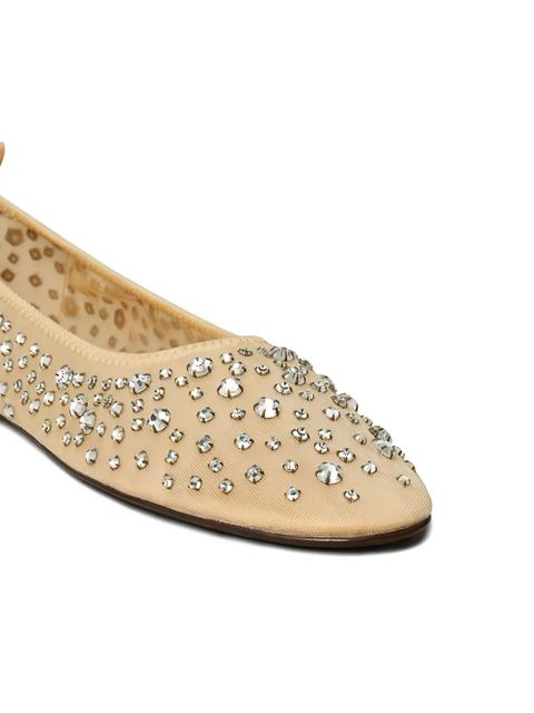 Tory Burch rhinestone-embellished ballet flats - Yellow
