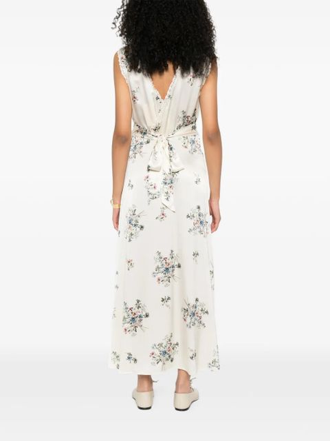 DÔEN V-neck floral print midi dress - Neutrals
