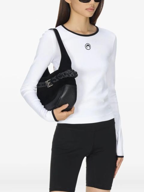 Marine Serre moon-logo long-sleeve T-shirt - White