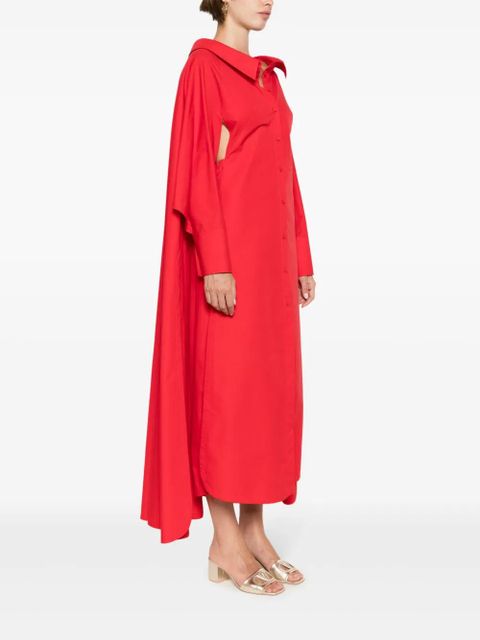 Valentino Garavani cape-detail cotton maxi dress - Red
