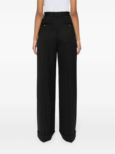 Dolce & Gabbana pinstriped wide-leg trousers - Black
