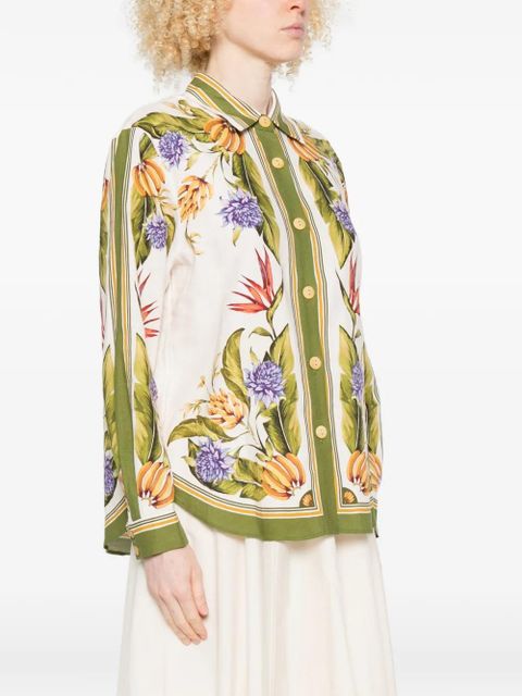 FARM Rio floral-print button-up shirt - White