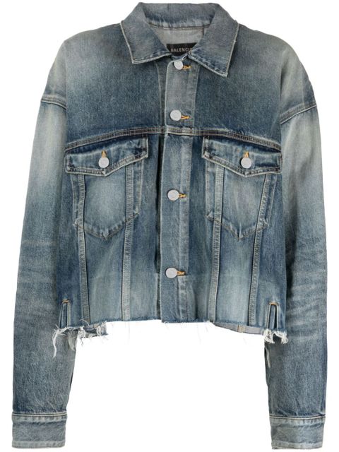 Balenciaga deconstructed panelled denim jacket - Blue