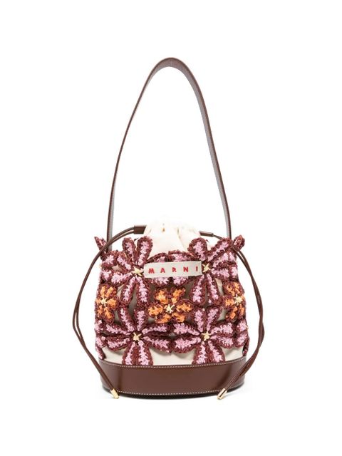 Marni floral-pattern bucket bag - Brown - zdjęcie produktu nr 1