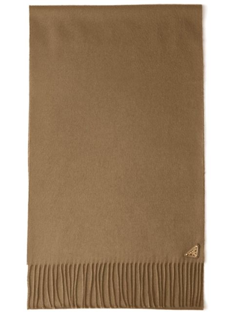 Prada enamel triangle-logo scarf - Brown - zdjęcie produktu nr 1