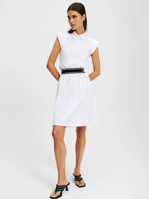 Karl Lagerfeld sukienka bawełniana kolor biały mini prosta A2W13038 - zdjęcie produktu nr 2