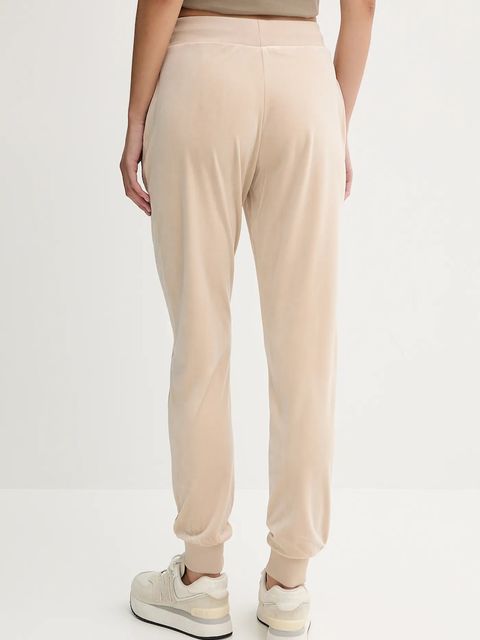 Guess spodnie dresowe welurowe COUTURE damskie kolor beżowy gładkie V3BB27 K0232 - zdjęcie produktu nr 2