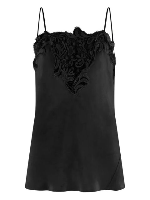 Ferragamo silk embroidered-lace top - Black - zdjęcie produktu nr 1
