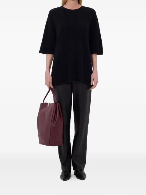 LouLou de Saison Raven short-sleeve crew-neck sweater - Black - zdjęcie produktu nr 2