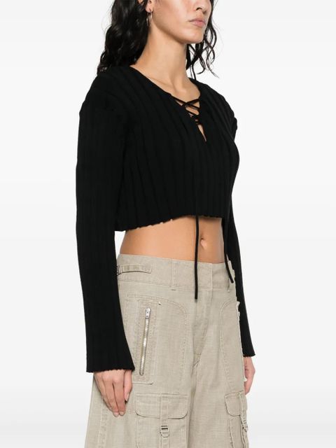 Alexander Wang cropped ribbed sweater - Black - zdjęcie produktu nr 2