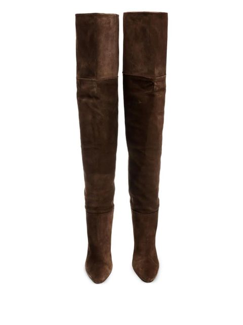 Paris Texas 100mm Lavinia suede thigh-high boots - Brown