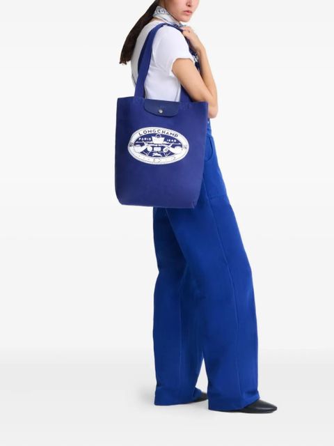 Longchamp Le Pliage M logo-print tote bag - Blue