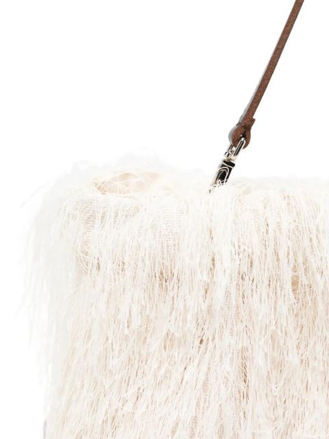 Alysi fringed shoulder bag - Neutrals