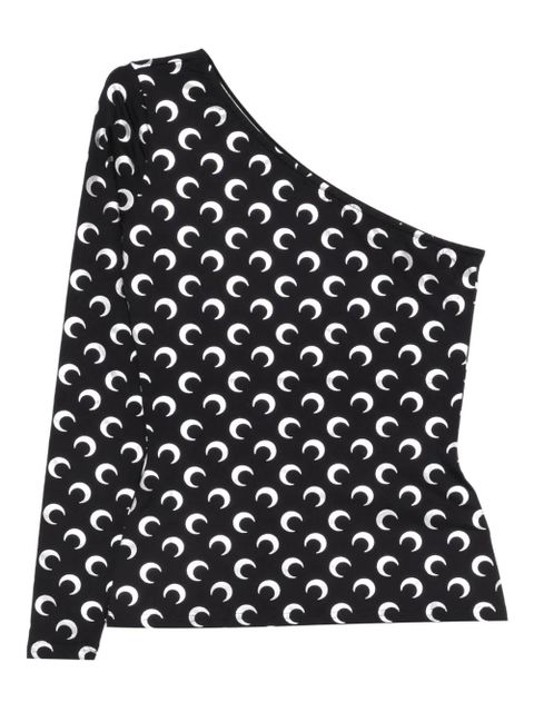 Marine Serre moon-printed asymmetric top - Black - zdjęcie produktu nr 1