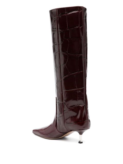 Paris Texas 60mm crocodile-effect boots - Red