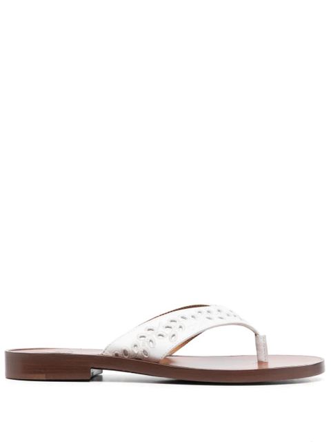 Chloé floral-embroidery flat flip flops - White - zdjęcie produktu nr 1