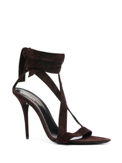 Saint Laurent Deva 105 leather sandals - Brown - zdjęcie produktu nr 2