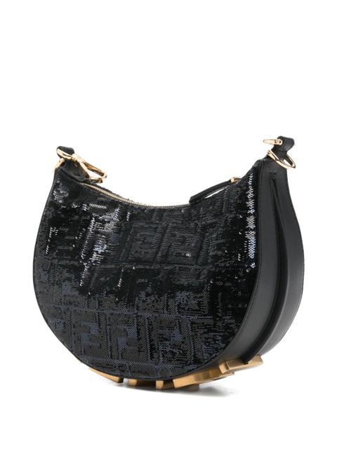FENDI mini Fendigraphy embroidery shoulder bag - Black - zdjęcie produktu nr 2