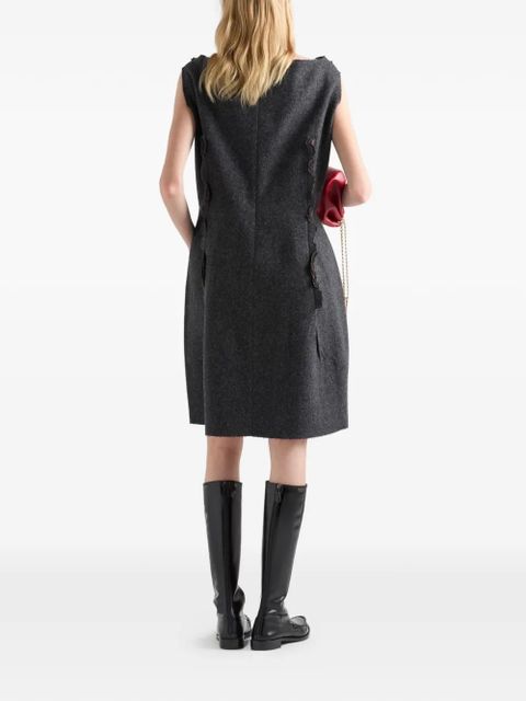 Prada raw-cut boat-neck mini dress - Grey