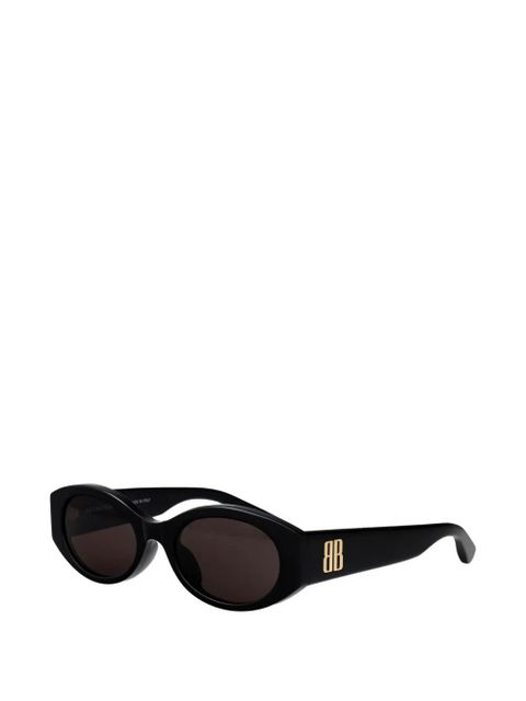 Balenciaga Eyewear Nano Round AF logo-plaque oval-frame sunglasses - Black - zdjęcie produktu nr 2
