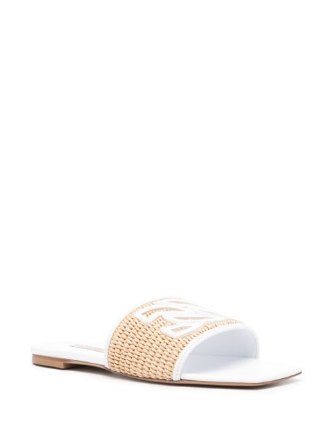 Casadei Portofino woven-raffia slides - White - zdjęcie produktu nr 2