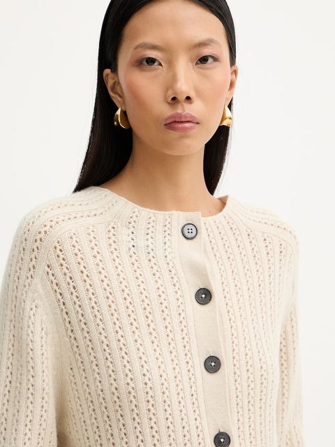 Marc O'Polo sweter wełniany damski kolor beżowy 508605460209