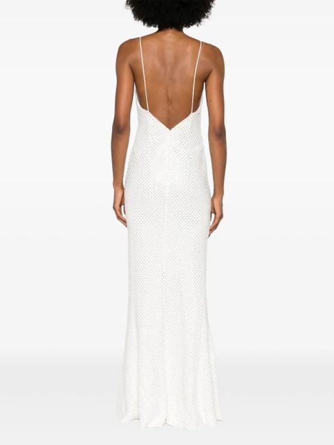 Alessandra Rich crystal embellished sleeveless dress - White