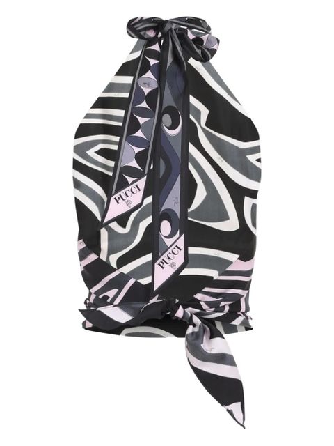 PUCCI abstract-print halterneck top - Black