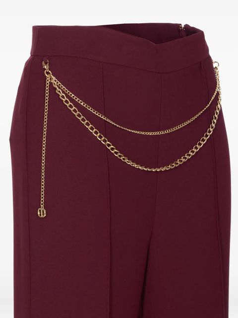 TWINSET chain-embellished trousers - Red