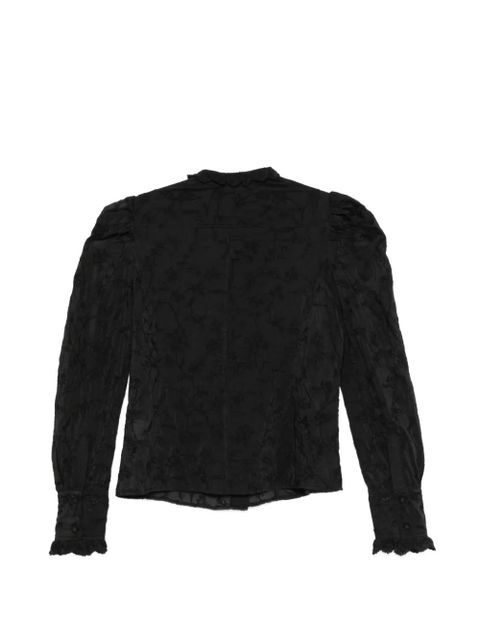 ISABEL MARANT Zorica ruffled puff-sleeve blouse - Black - zdjęcie produktu nr 2
