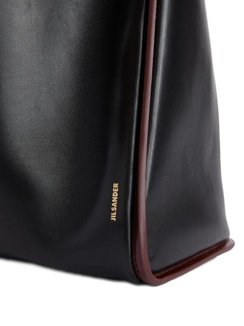 Jil Sander Pivot leather shoulder bag - Black