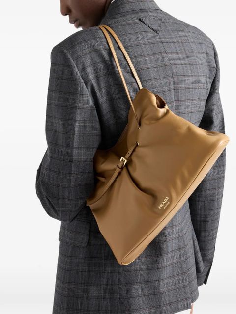 Prada Dada large nappa leather tote bag - Neutrals