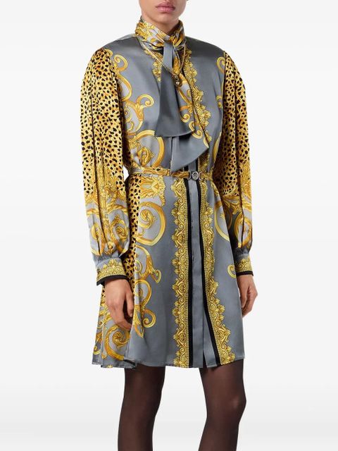 Versace silk animal-print dress - Grey