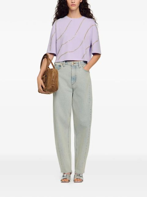 SANDRO frayed wide-leg jeans - Blue - zdjęcie produktu nr 2