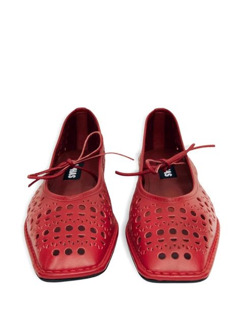 ALOHAS Sway Slit leather ballet flats - Red