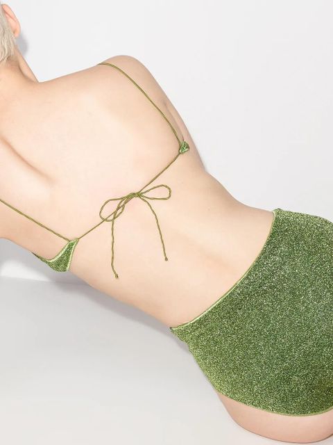 Oséree Lumière lurex high-waisted bikini set - Green