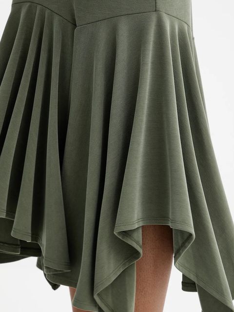 Guess spódnica KENZIE kolor zielony midi rozkloszowana W5YD85 KCTB2