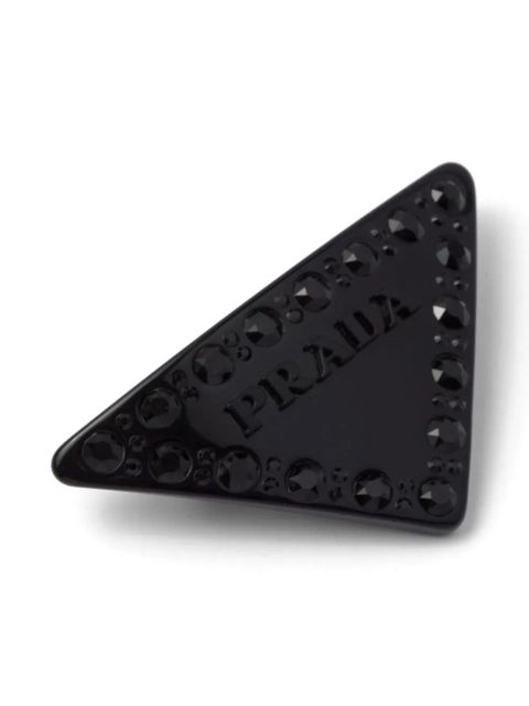 Prada triangle-logo hair clip - Black - zdjęcie produktu nr 2